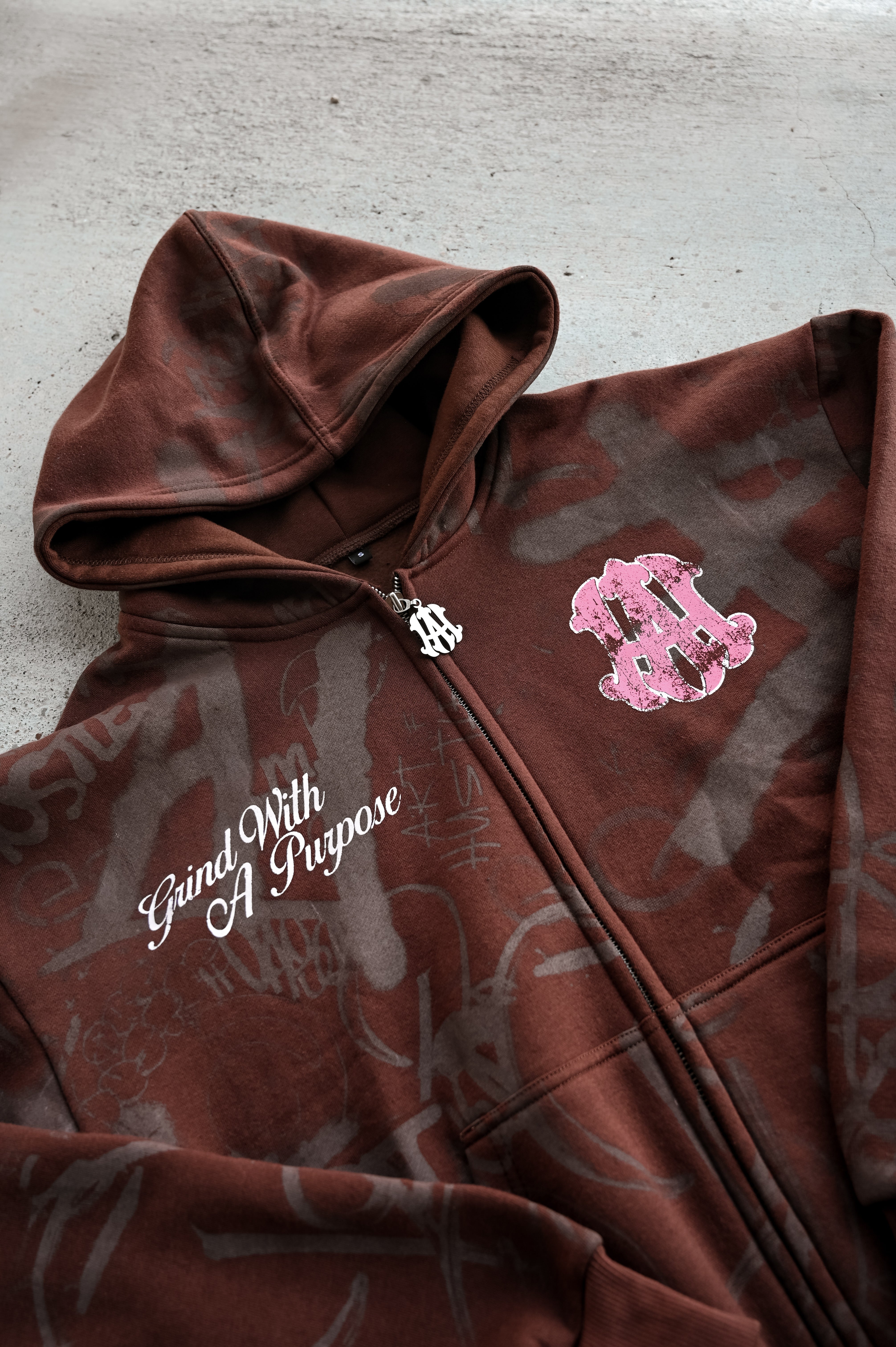 Brown AOH Graffiti Zipup