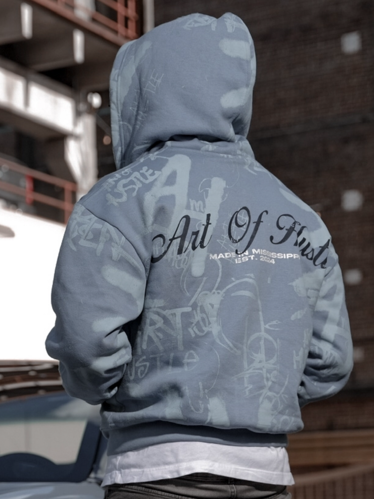 Blue AOH Graffiti Zipup
