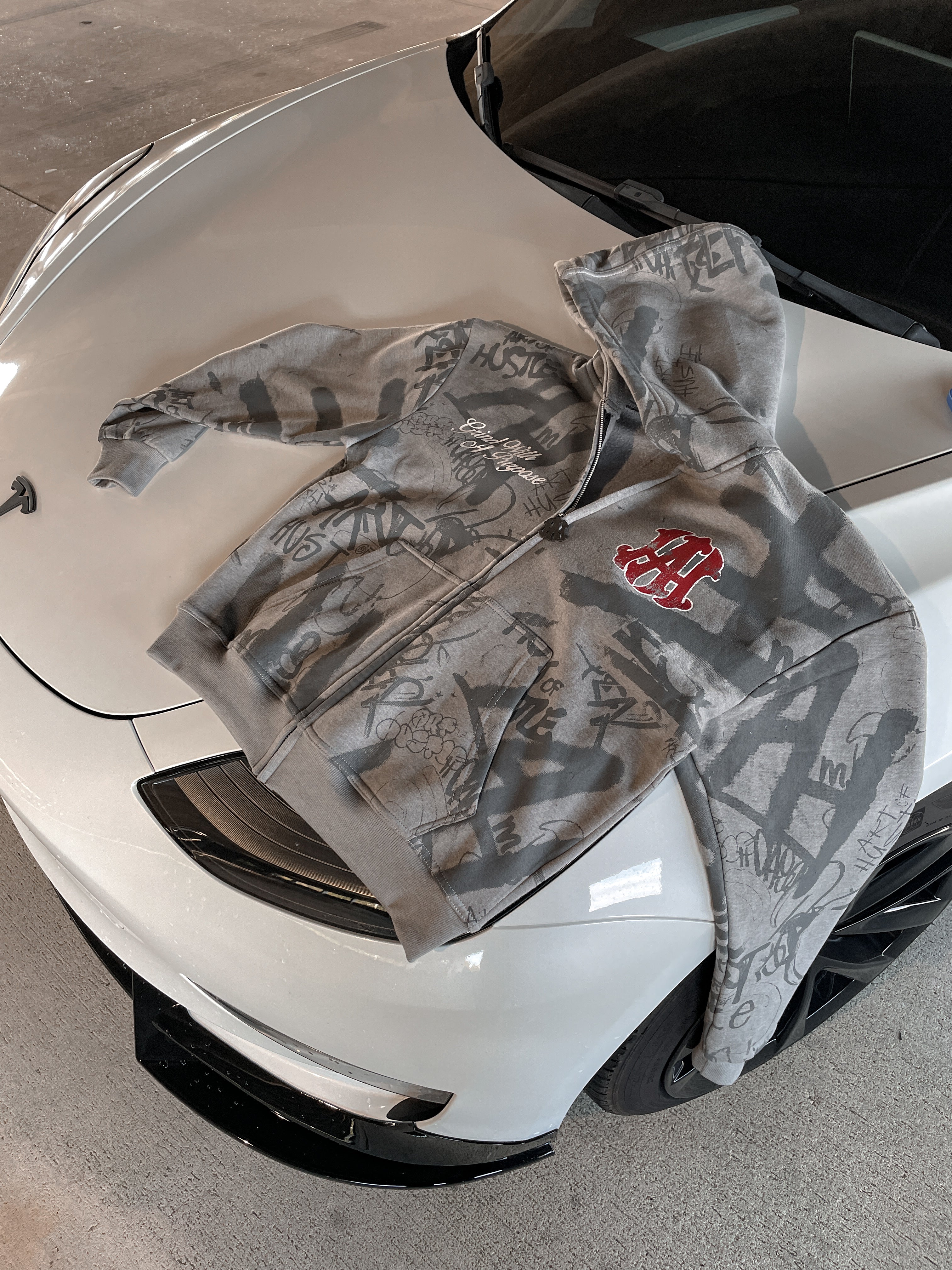 Grey AOH Graffiti Zipup
