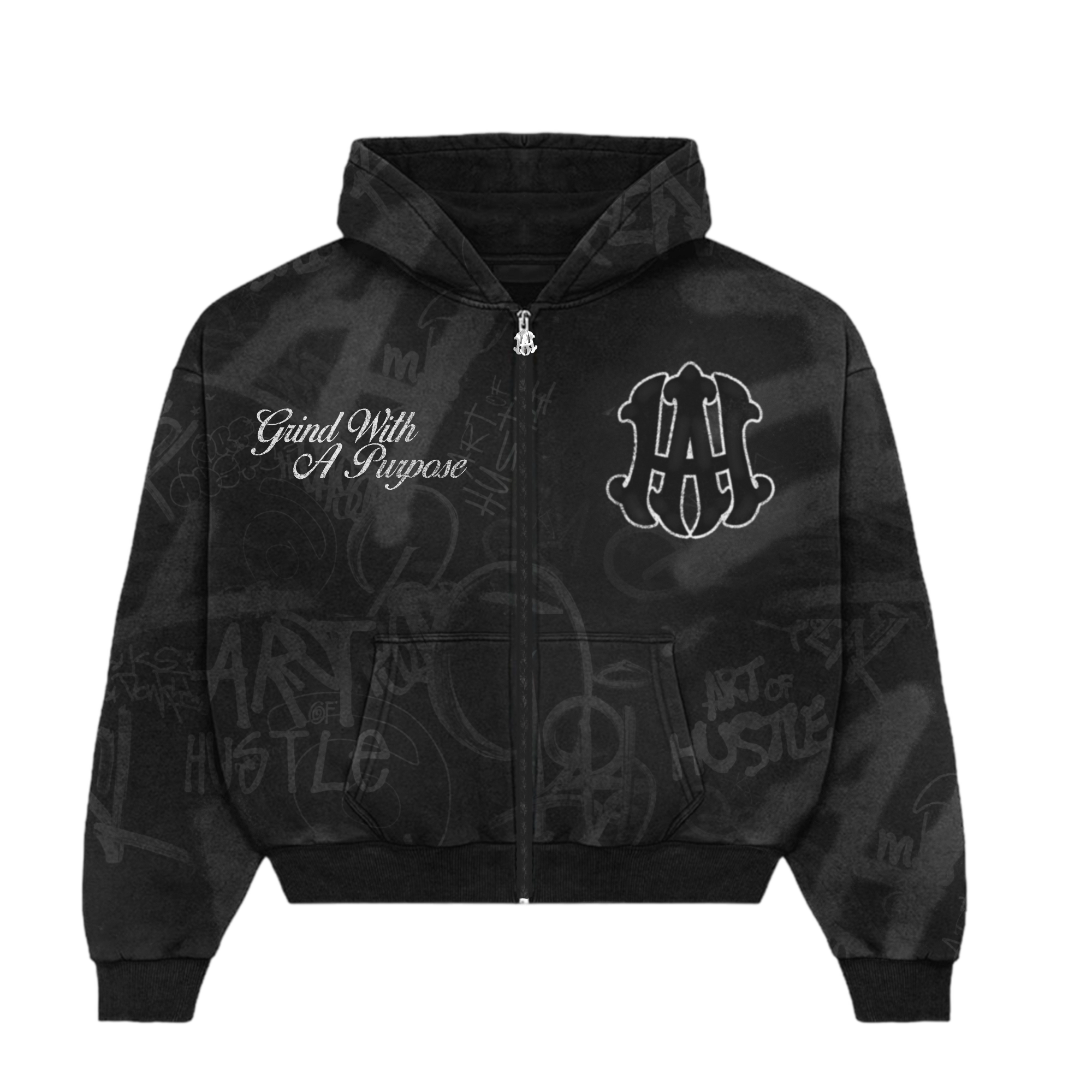 Black AOH Graffiti Zipup