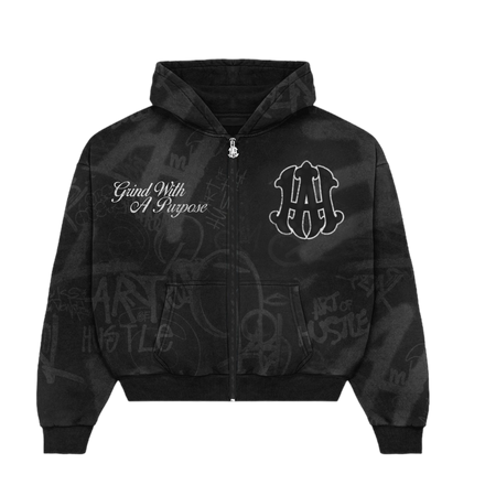 Black AOH Graffiti Zipup