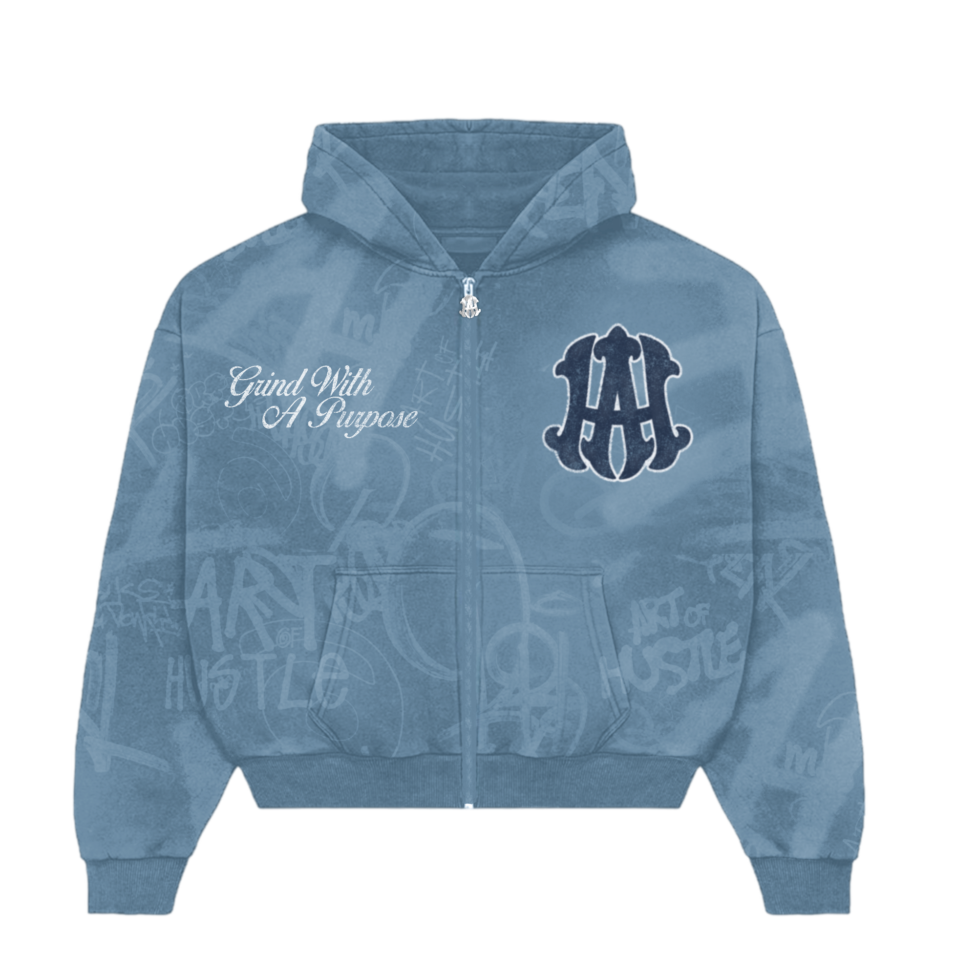 Blue AOH Graffiti Zipup