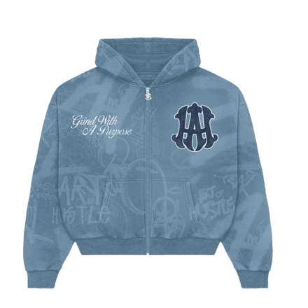 Blue AOH Graffiti Zipup