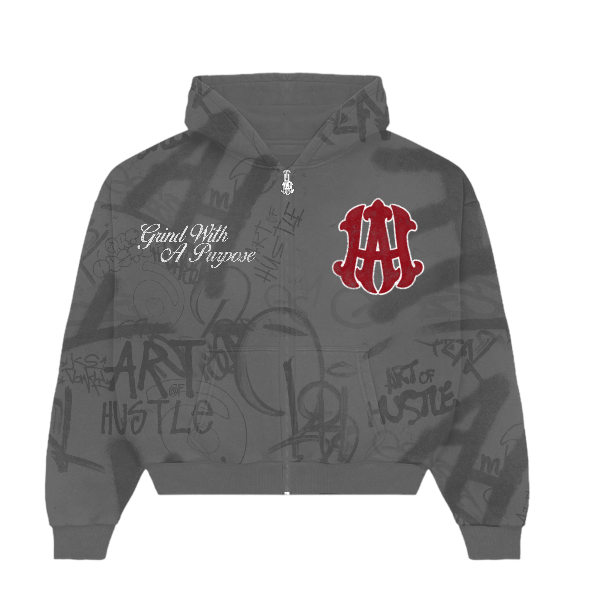 Grey AOH Graffiti Zipup