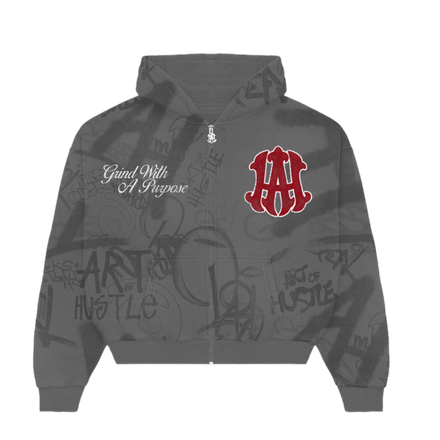 Grey AOH Graffiti Zipup