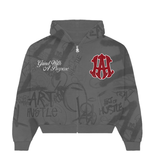 Grey AOH Graffiti Zipup