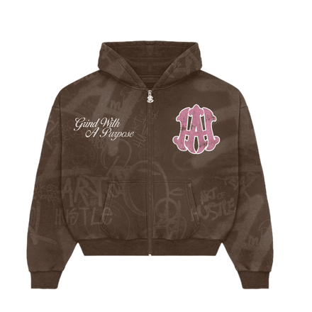 Brown AOH Graffiti Zipup